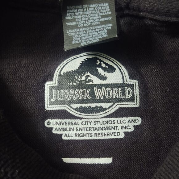 Jurassic World Boys Graphic SS T-shirt Black/Green Size XS PRE-OWNED - Picture 3 of 5